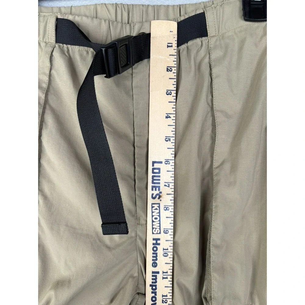 LL Bean Men's Pants Medium Reg Beige Tan Nylon Belted Cargo Hiking 3063